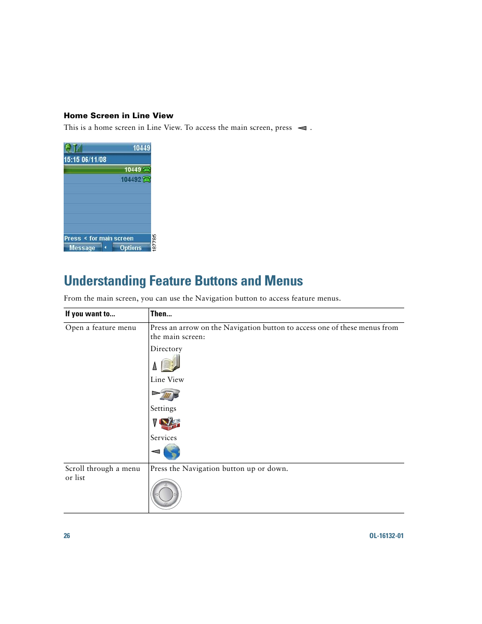 Understanding feature buttons and menus | Cisco Cisco Unified Wireless IP Phone 7925G User Manual | Page 34 / 126