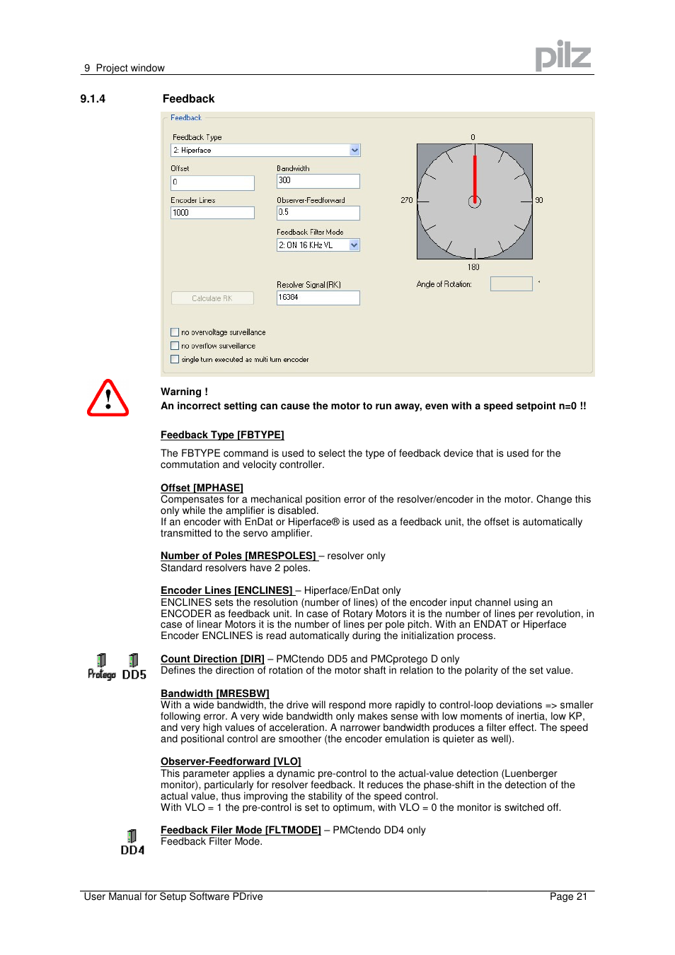 Pilz PMCprimo Drive2.01/21/5/230-480V User Manual | Page 21 / 56