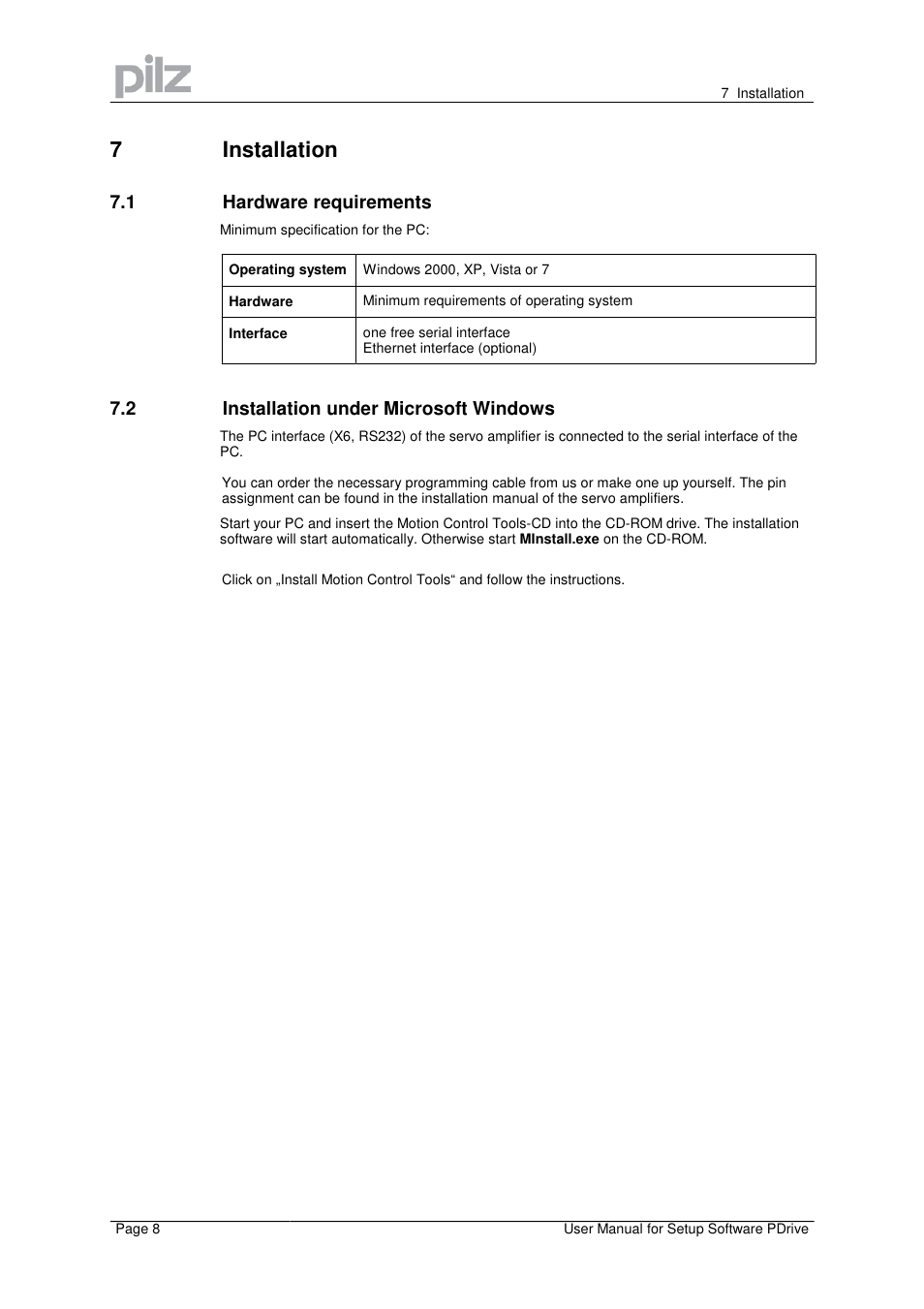 7installation | Pilz PMCprimo Drive2.01/21/5/230-480V User Manual | Page 8 / 56