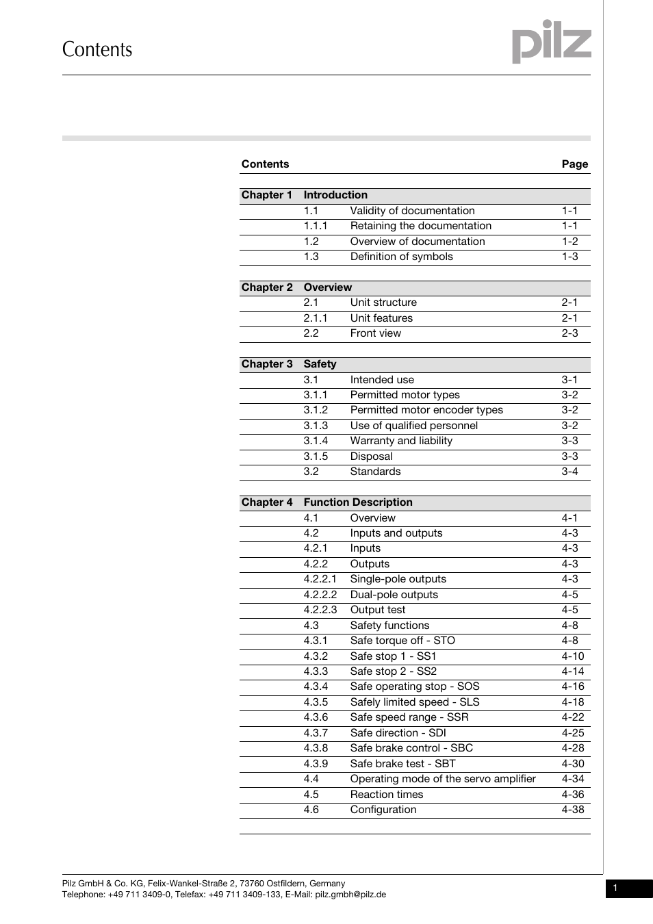 Pilz PMCprimo DriveP.01/AA0/4/0/0/208-480VAC User Manual | Page 3 / 101