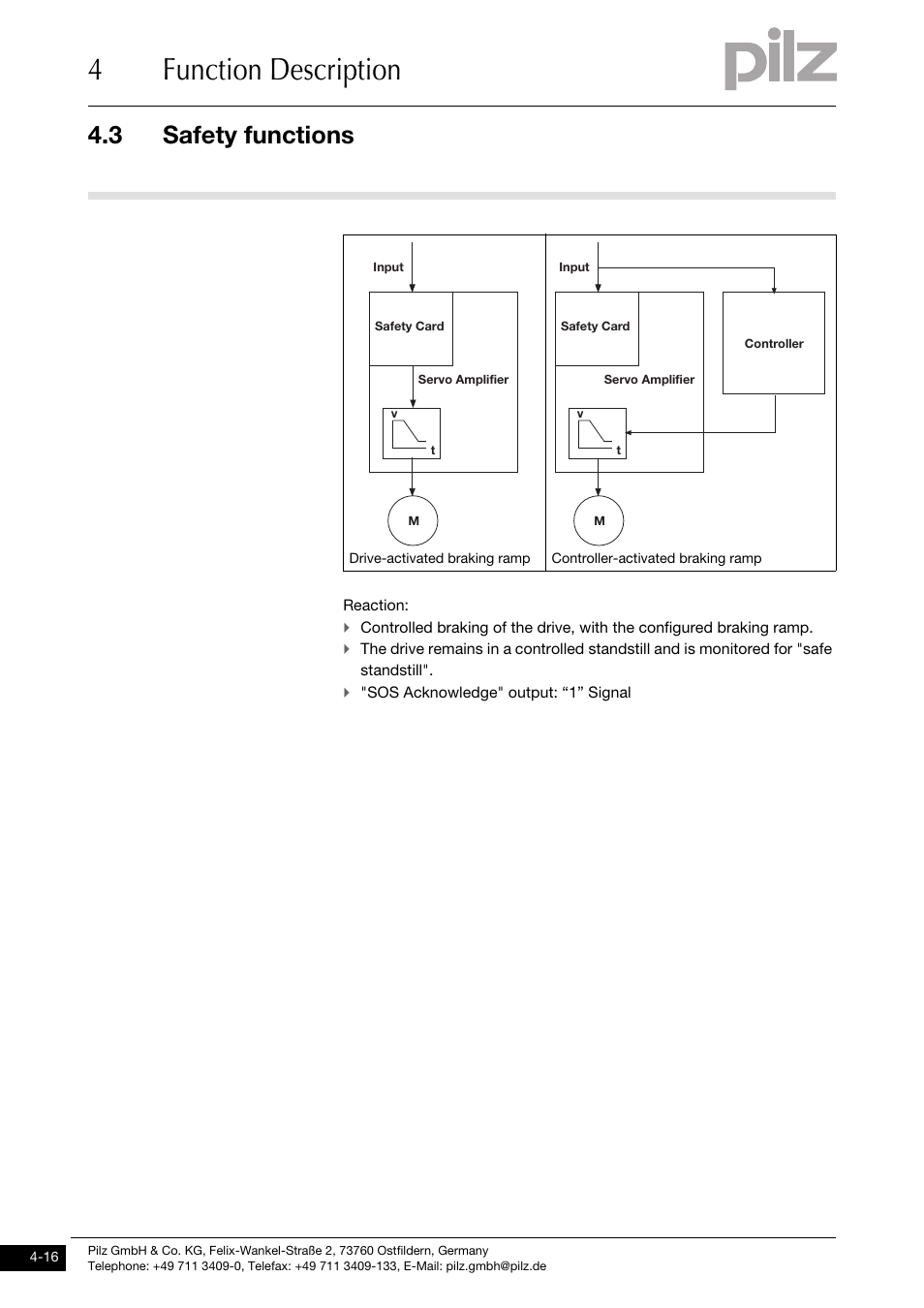 4function description, 3 safety functions | Pilz PMCprimo DriveP.01/AA0/4/0/0/208-480VAC User Manual | Page 34 / 101