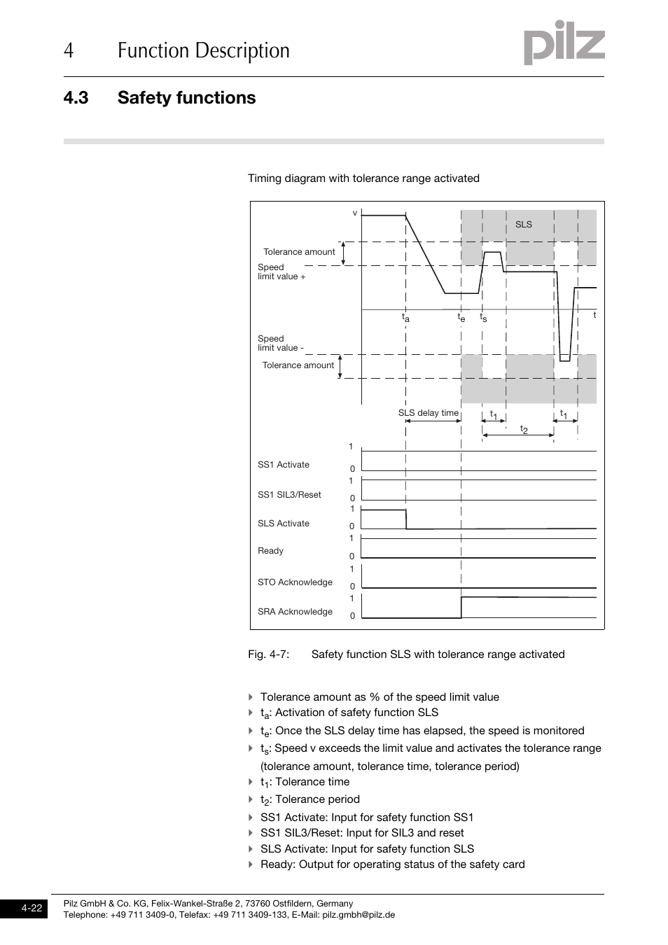 4function description, 3 safety functions | Pilz PMCprimo DriveP.01/AA0/4/0/0/208-480VAC User Manual | Page 40 / 101