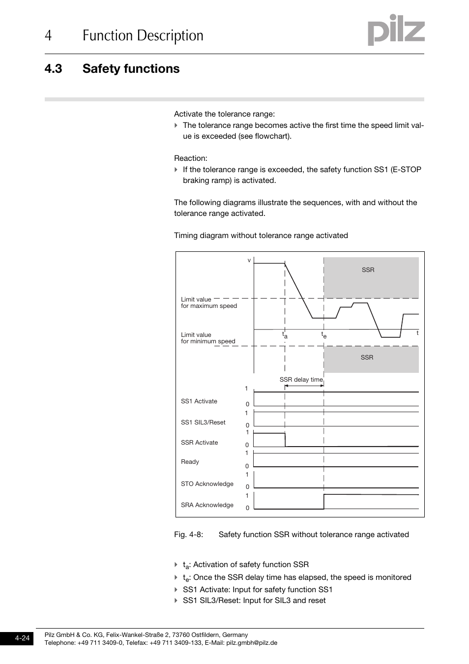 4function description, 3 safety functions | Pilz PMCprimo DriveP.01/AA0/4/0/0/208-480VAC User Manual | Page 42 / 101