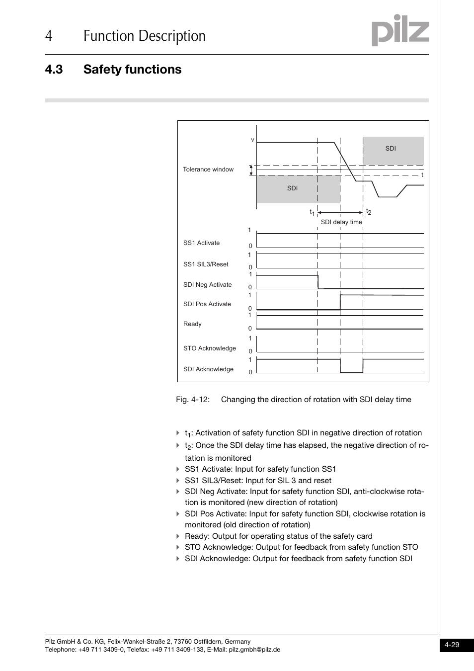 4function description, 3 safety functions | Pilz PMCprimo DriveP.01/AA0/4/0/0/208-480VAC User Manual | Page 47 / 101