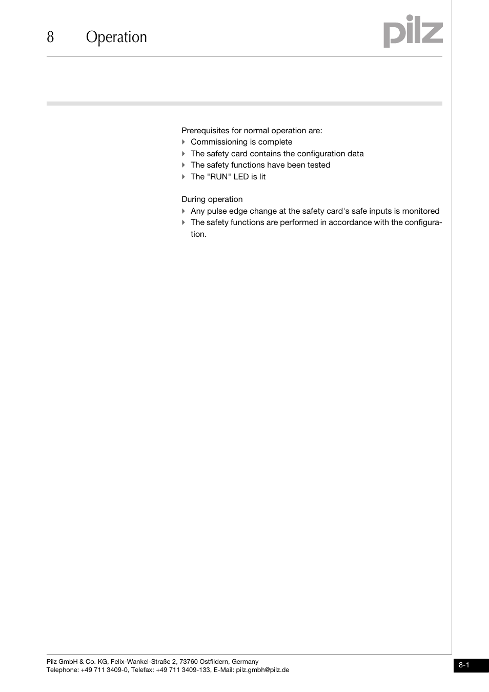 Operation, 8operation | Pilz PMCprimo DriveP.01/AA0/4/0/0/208-480VAC User Manual | Page 87 / 101