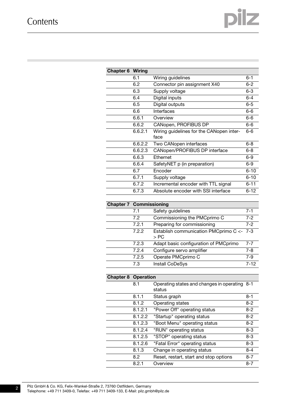 Pilz PMCprimo DriveP.01/AA0/4/0/0/208-480VAC User Manual | Page 4 / 73