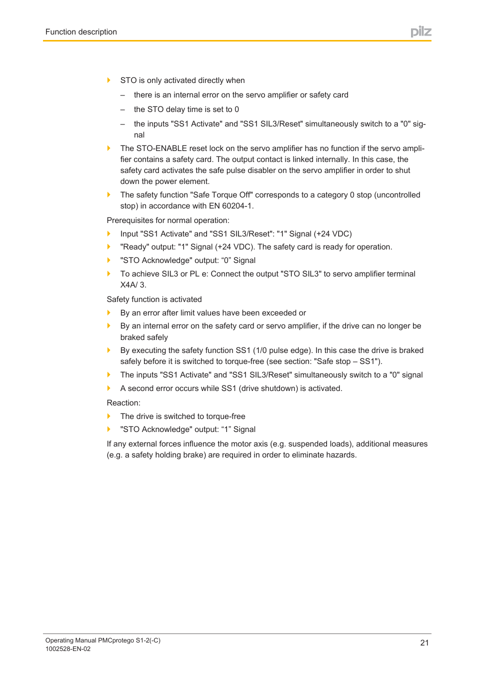 Pilz PMCprimo DriveP.01/AA0/4/0/0/208-480VAC User Manual | Page 21 / 93