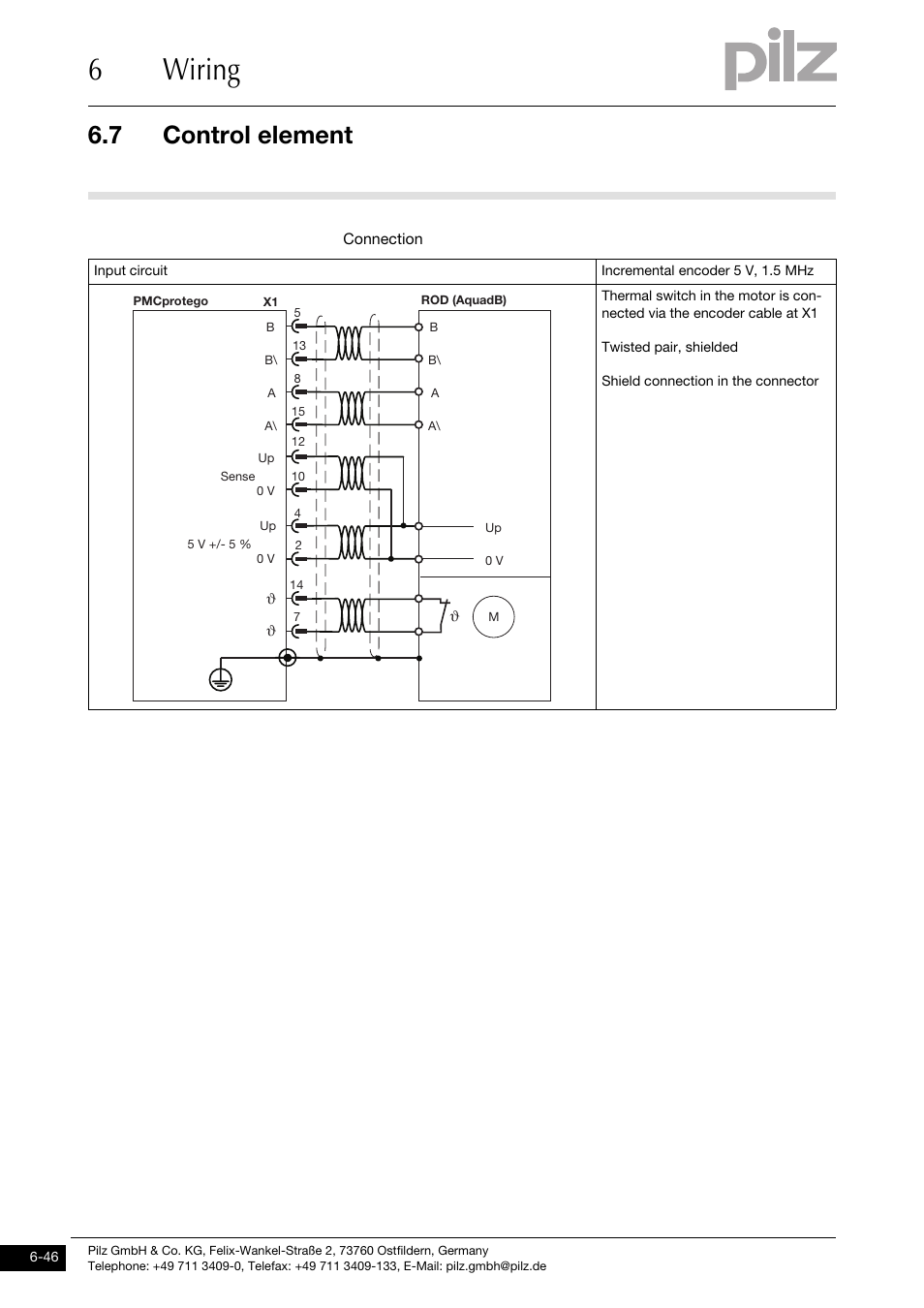 6wiring, 7 control element | Pilz PMCprimo DriveP.01/AA0/4/0/0/208-480VAC User Manual | Page 150 / 220