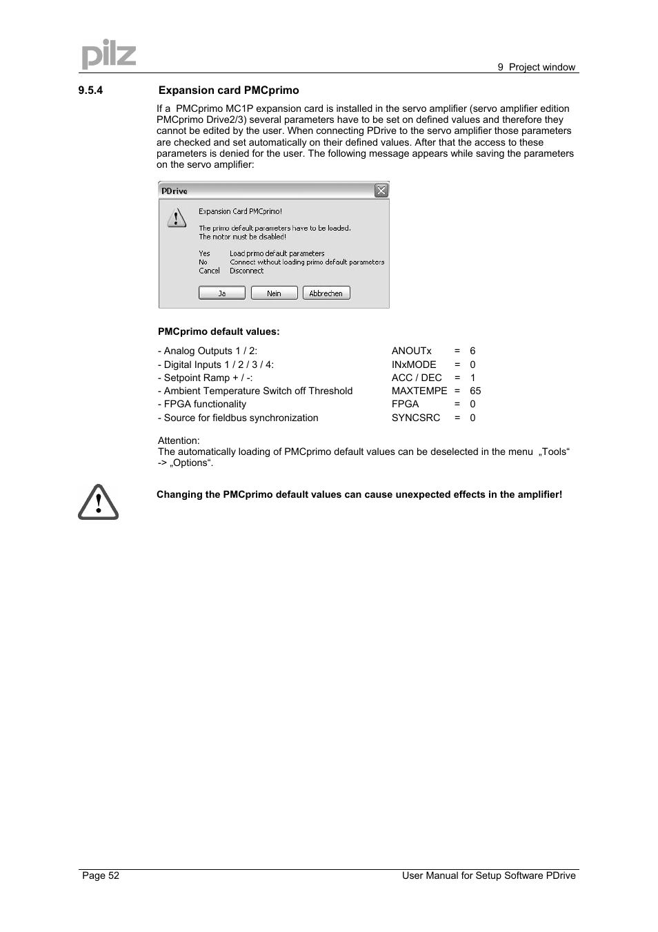 Pilz PMCprimo DriveP.12/AA0/4/0/0/208-480VAC User Manual | Page 52 / 57