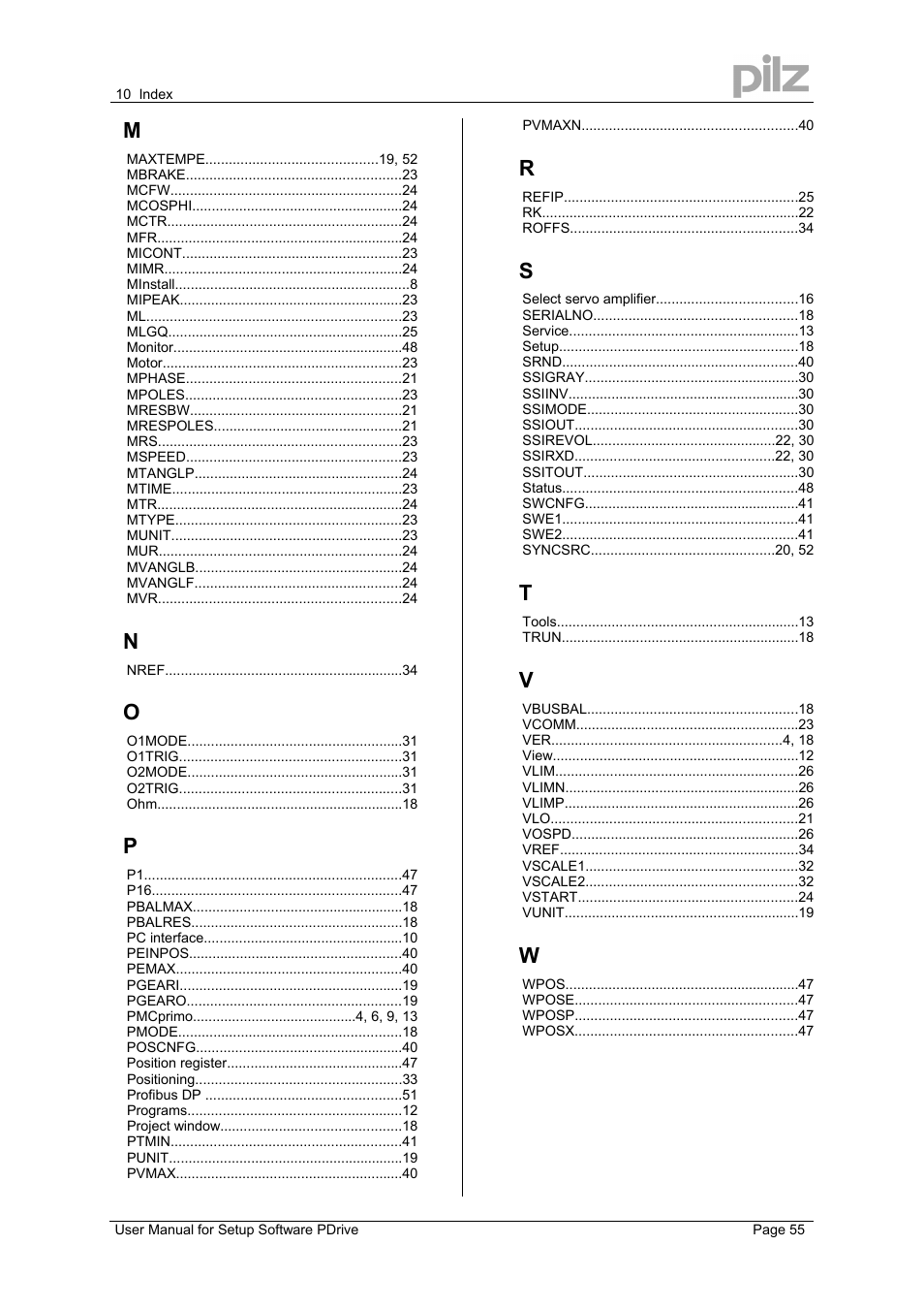 Pilz PMCprimo DriveP.12/AA0/4/0/0/208-480VAC User Manual | Page 55 / 57