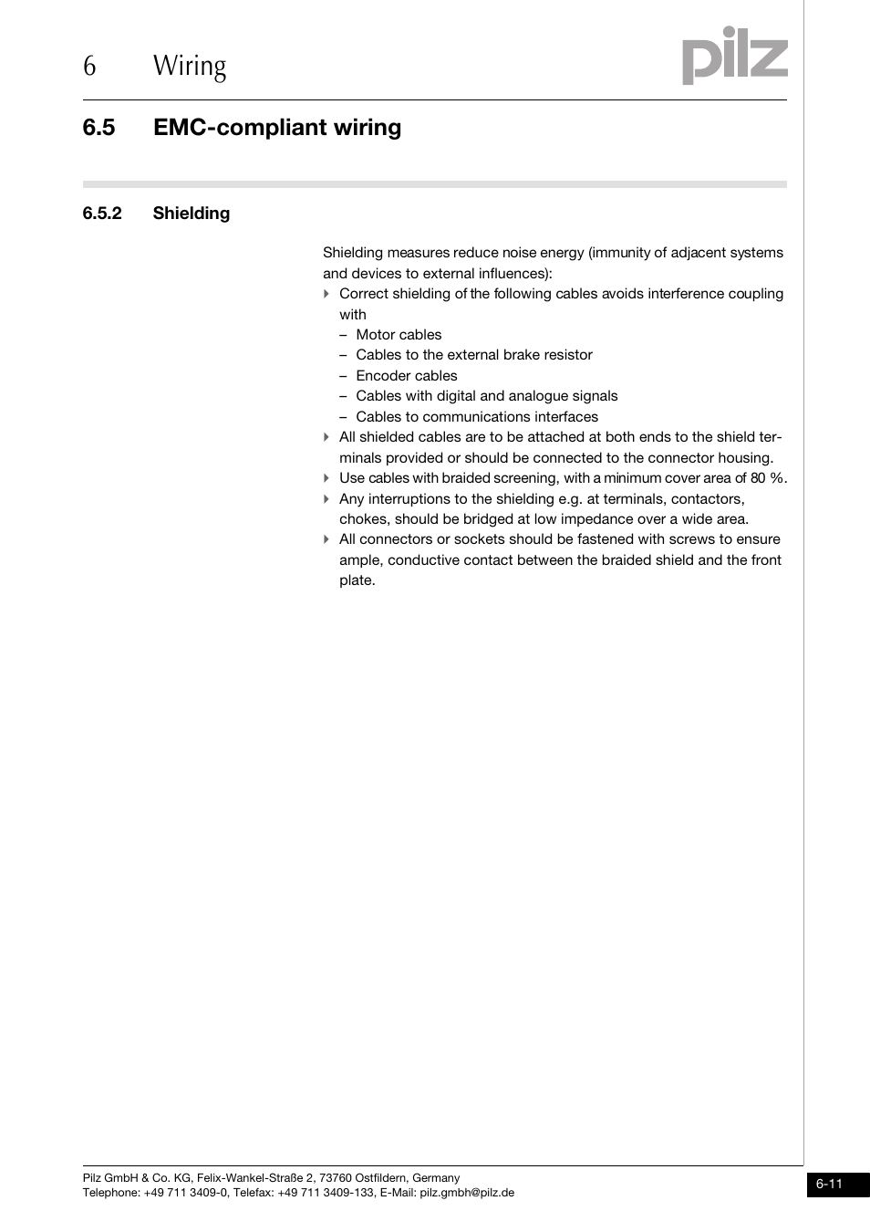 2 shielding, 6wiring, 5 emc-compliant wiring | Pilz PMCtendo DD5.03/000/0/0/0/110-230VAC User Manual | Page 101 / 209