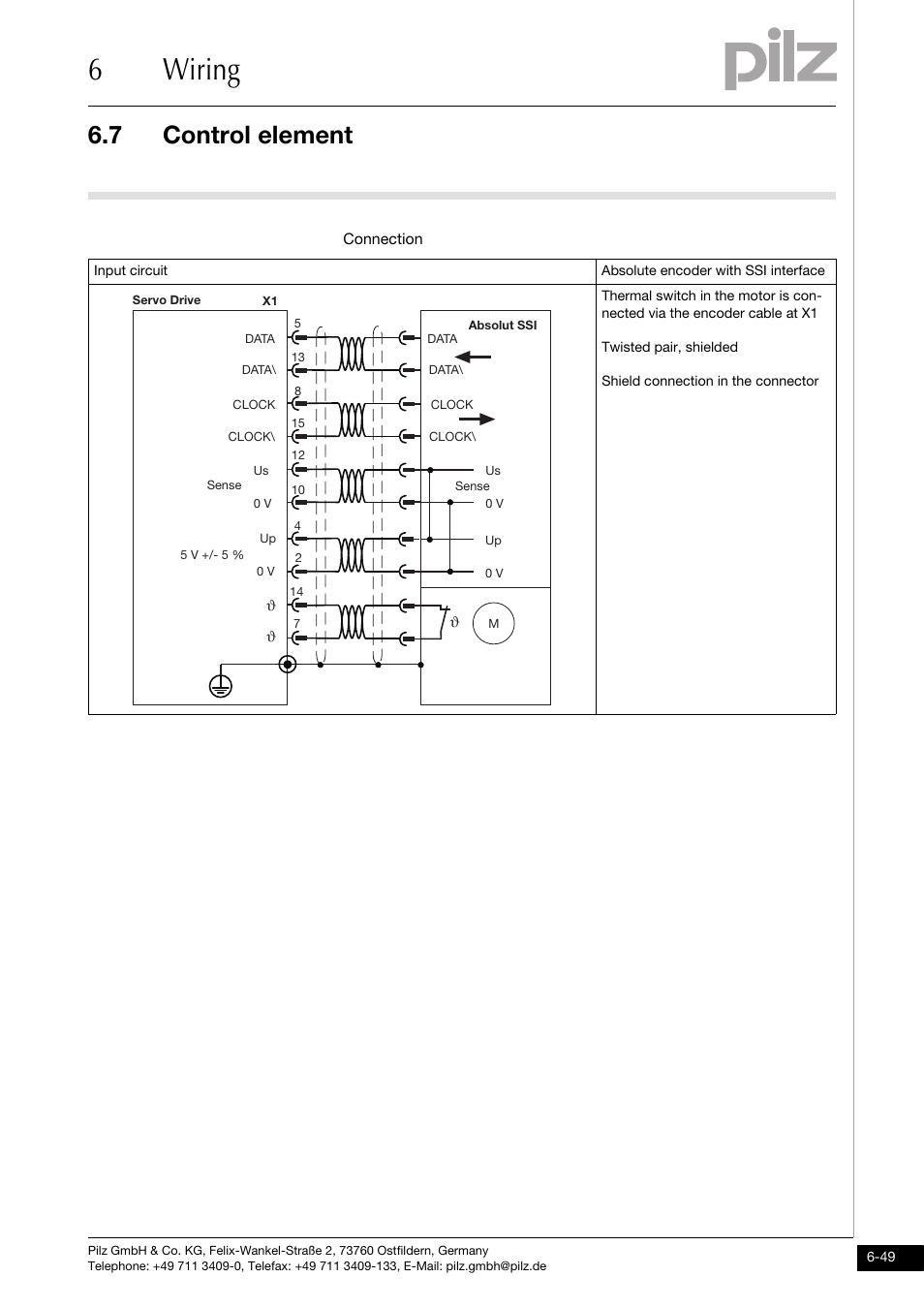 6wiring, 7 control element | Pilz PMCtendo DD5.03/000/0/0/0/110-230VAC User Manual | Page 139 / 209