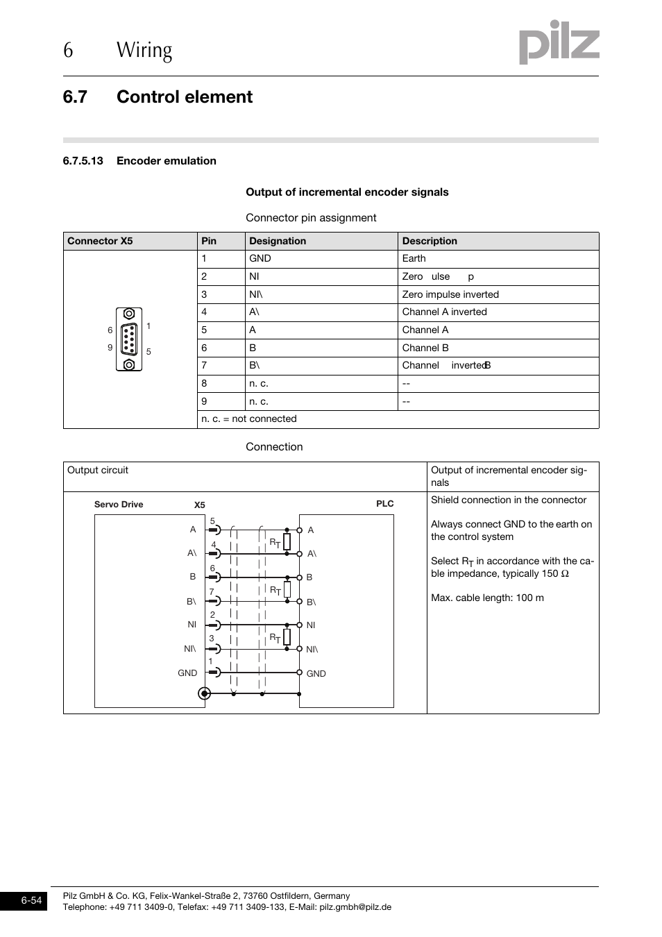 13 encoder emulation, 6wiring, 7 control element | Pilz PMCtendo DD5.03/000/0/0/0/110-230VAC User Manual | Page 144 / 209