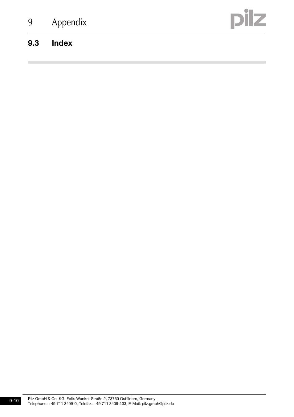 9appendix | Pilz PMCtendo DD5.03/000/0/0/0/110-230VAC User Manual | Page 200 / 209