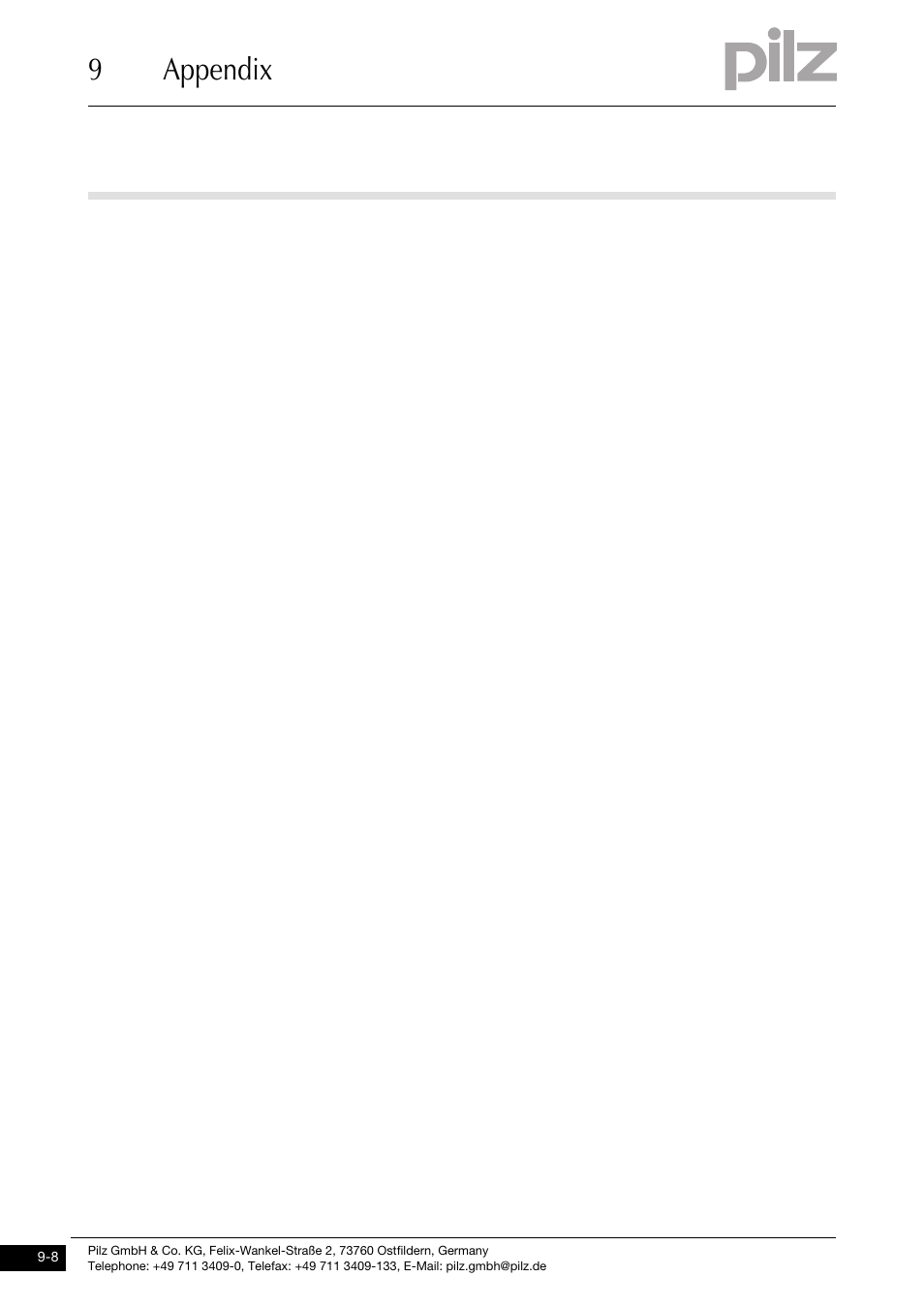 9appendix | Pilz PMCtendo DD5.03/000/0/0/0/110-230VAC User Manual | Page 208 / 209