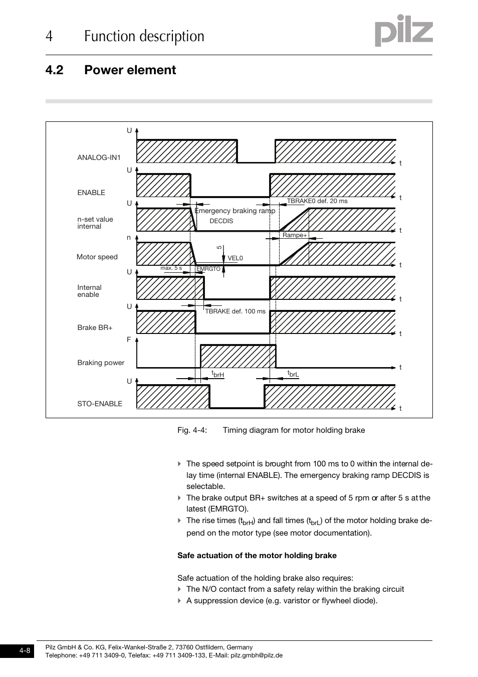 4function description, 2 power element | Pilz PMCtendo DD5.03/000/0/0/0/110-230VAC User Manual | Page 36 / 209