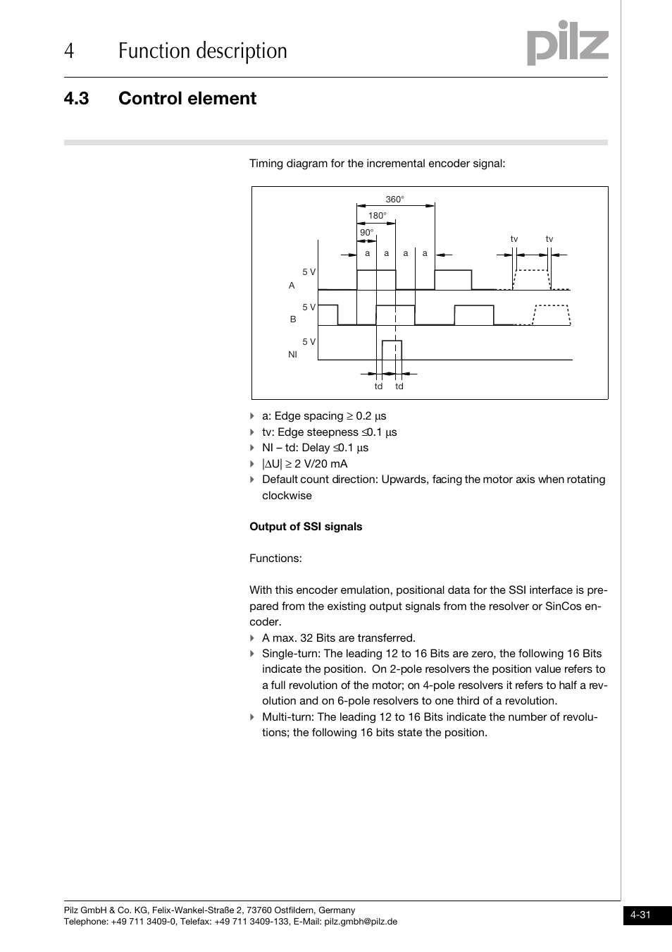 4function description, 3 control element | Pilz PMCtendo DD5.03/000/0/0/0/110-230VAC User Manual | Page 59 / 209