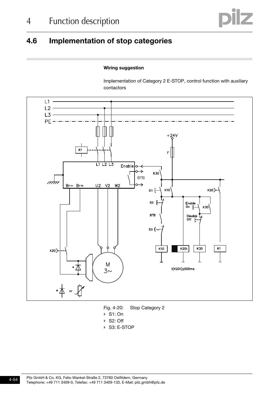 4function description, 6 implementation of stop categories | Pilz PMCtendo DD5.03/000/0/0/0/110-230VAC User Manual | Page 82 / 209
