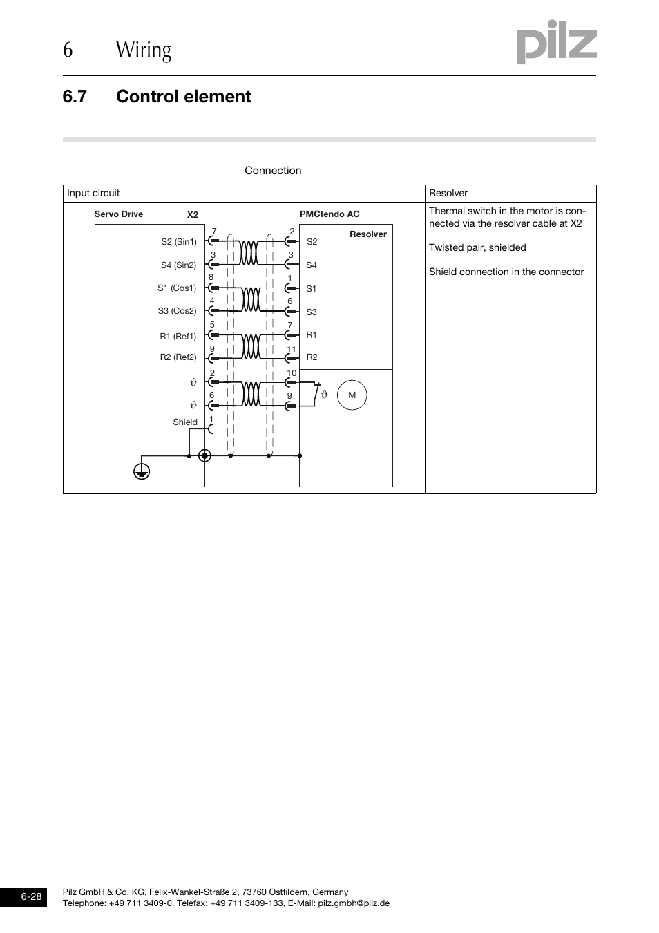 6wiring, 7 control element | Pilz PMCprotego D.72/000/0/0/2/208-480VAC User Manual | Page 136 / 209