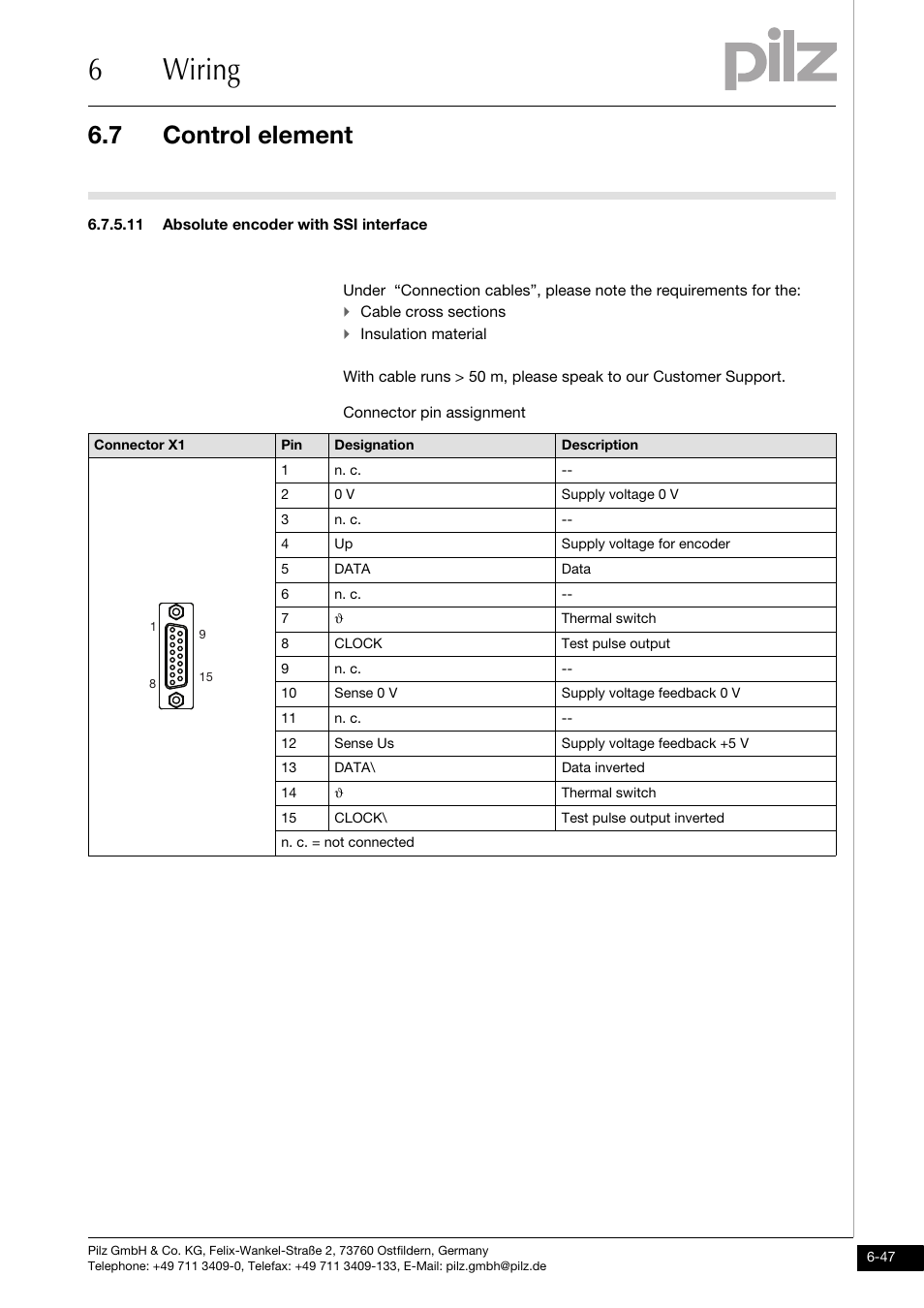 11 absolute encoder with ssi interface, 6wiring, 7 control element | Pilz PMCprotego D.72/000/0/0/2/208-480VAC User Manual | Page 155 / 209