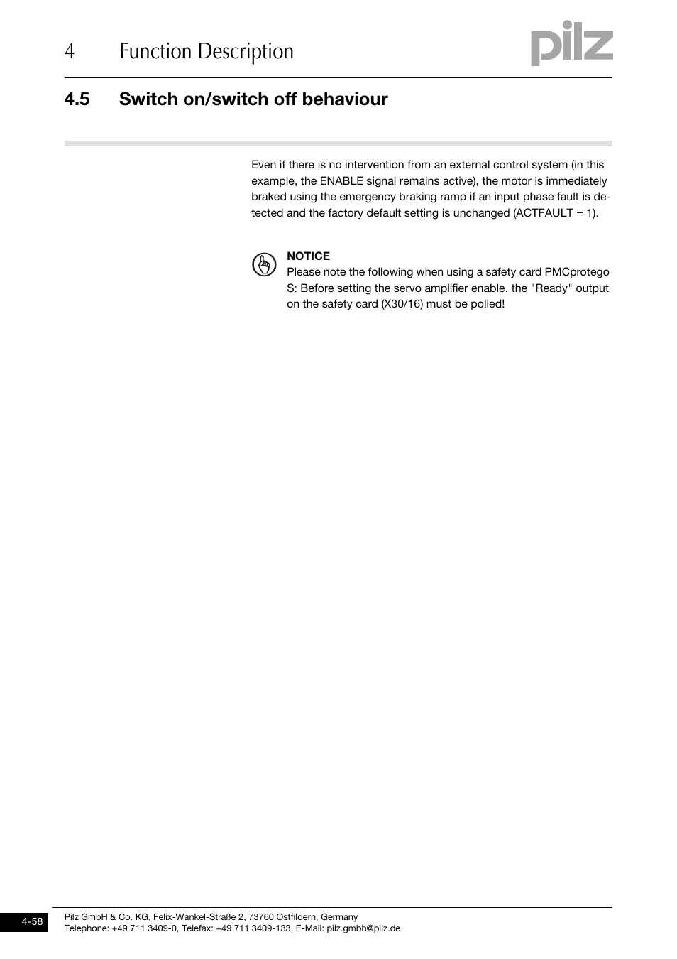 4function description, 5 switch on/switch off behaviour | Pilz PMCprotego D.72/000/0/0/2/208-480VAC User Manual | Page 92 / 209