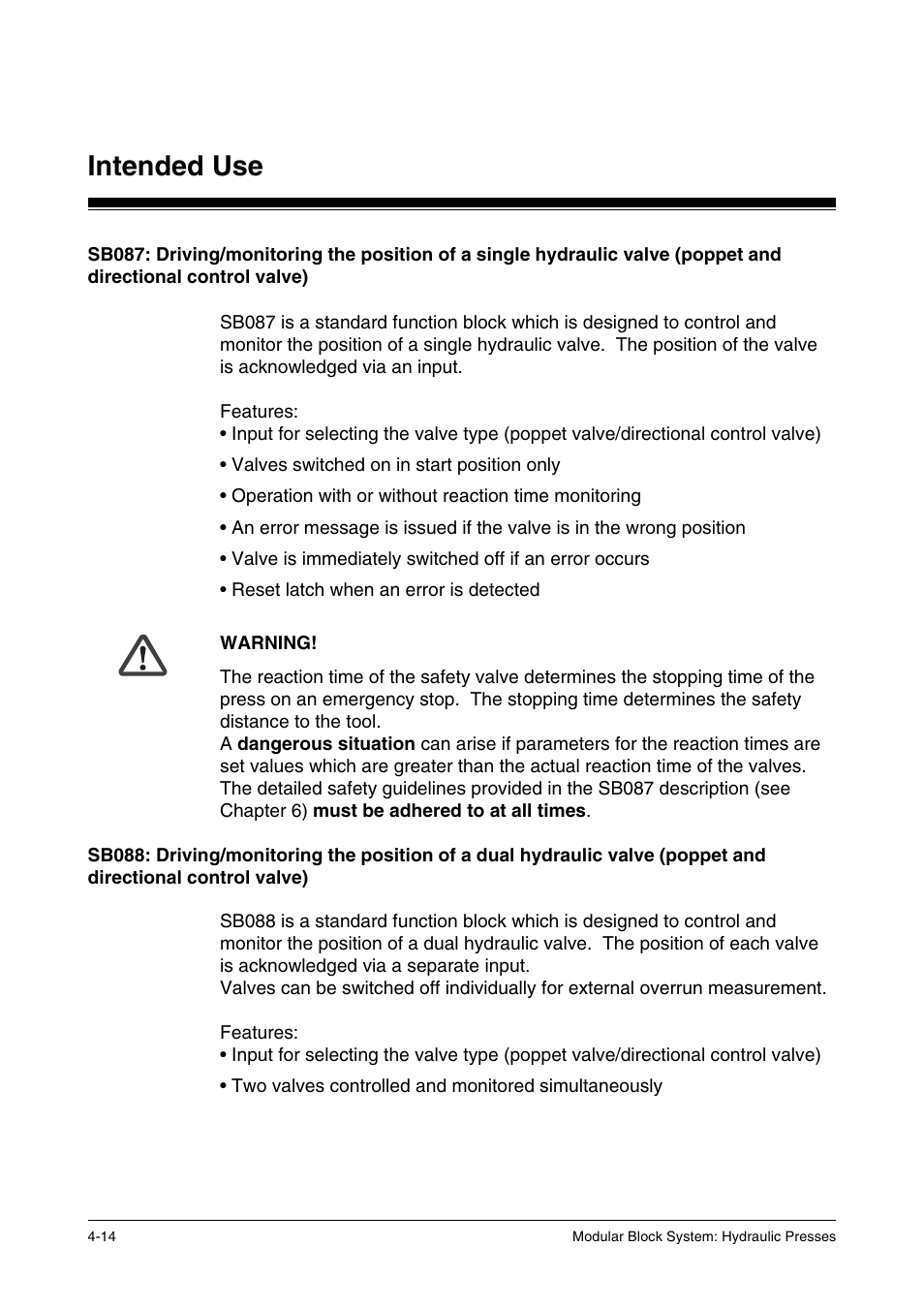 Intended use | Pilz PSS SB HYD, Basic license User Manual | Page 44 / 308