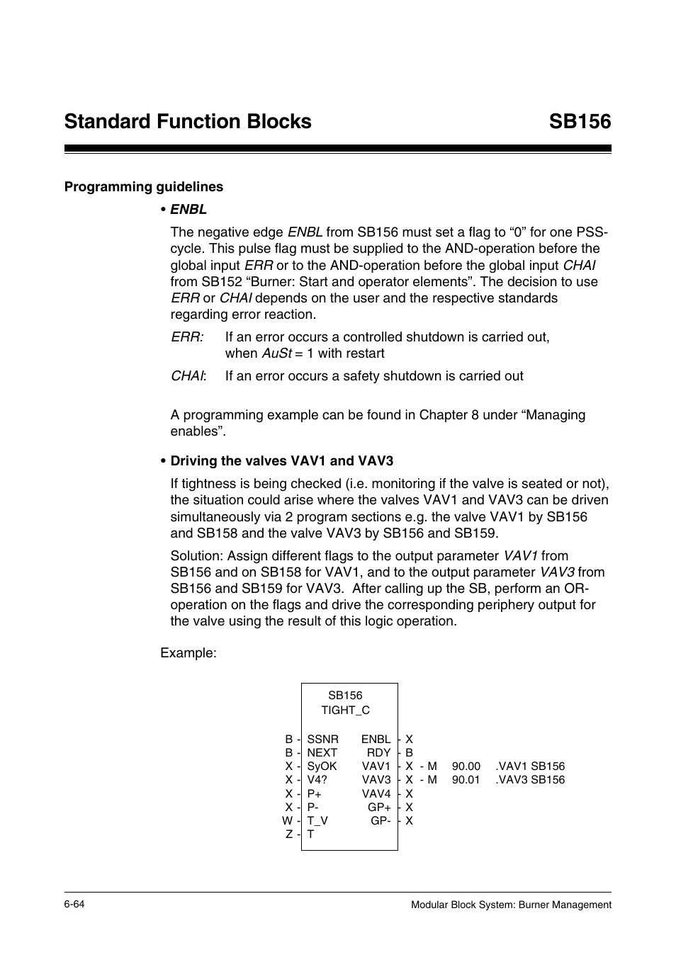 Programming guidelines, Standard function blocks, Sb156 | Pilz PSS SB FT, Basic license User Manual | Page 108 / 191