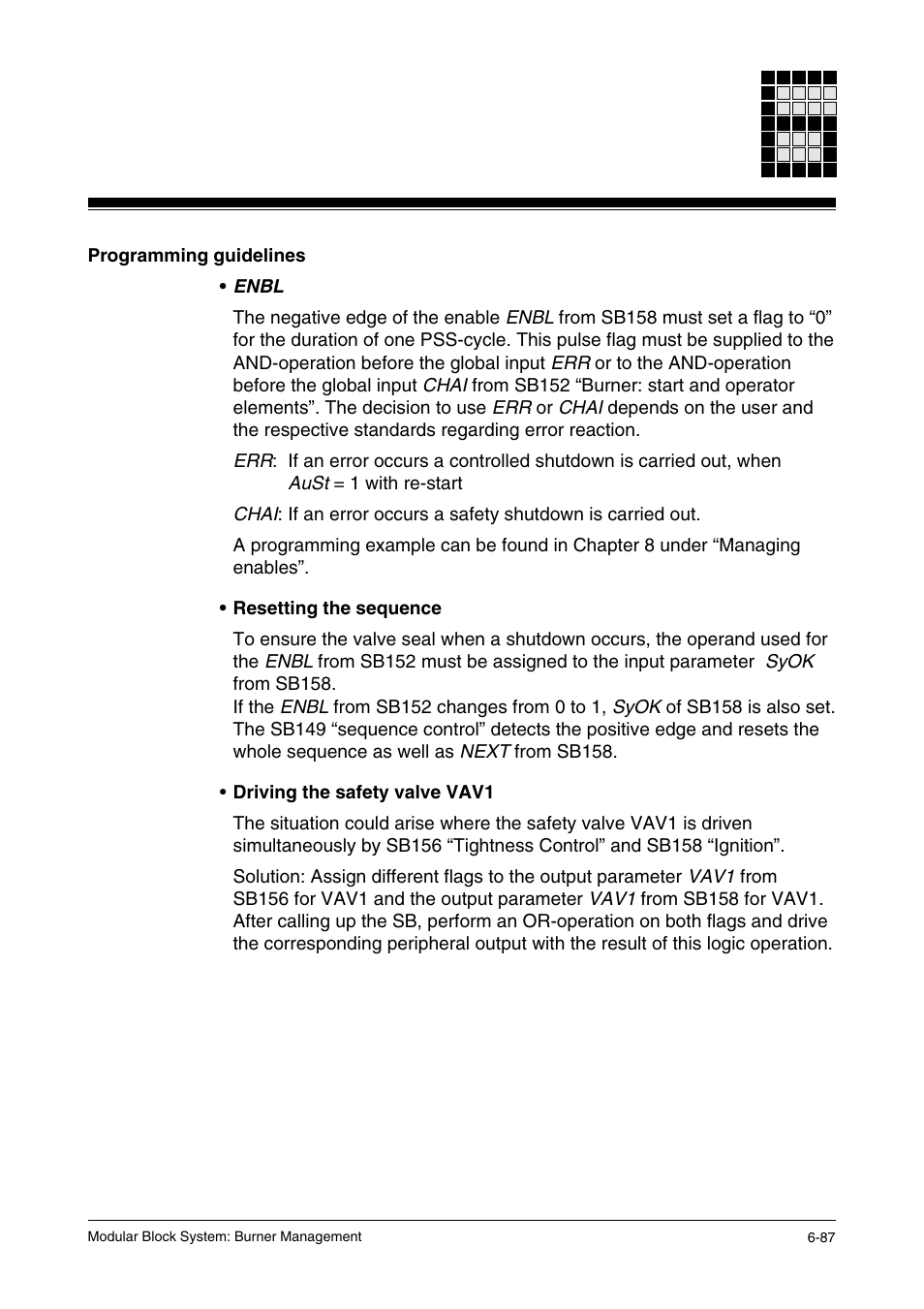 Programming guidelines | Pilz PSS SB FT, Basic license User Manual | Page 131 / 191