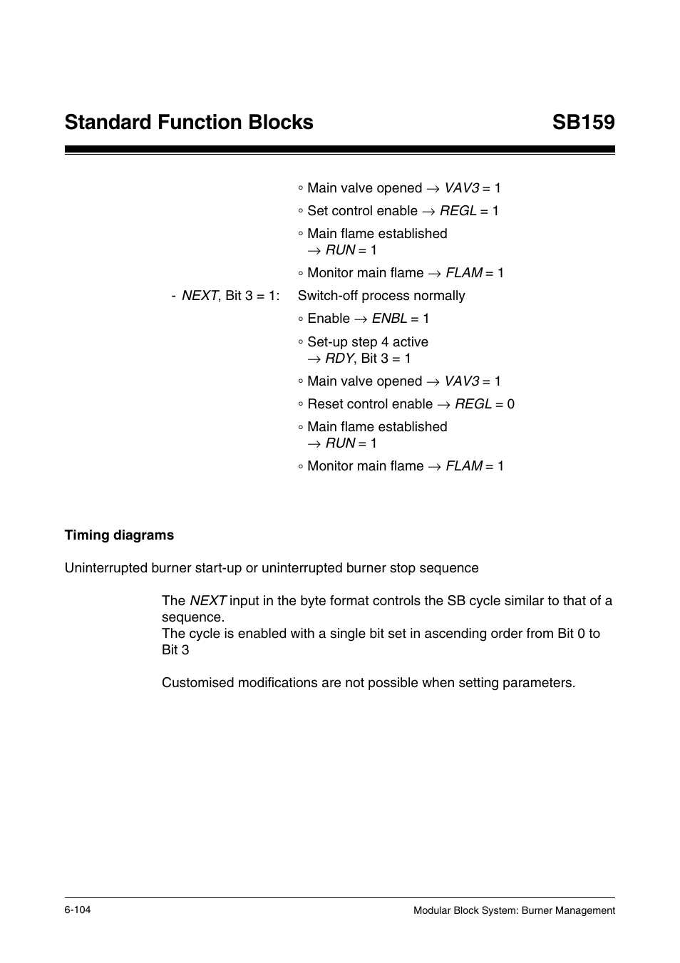 Timing diagrams, Standard function blocks, Sb159 | Pilz PSS SB FT, Basic license User Manual | Page 148 / 191
