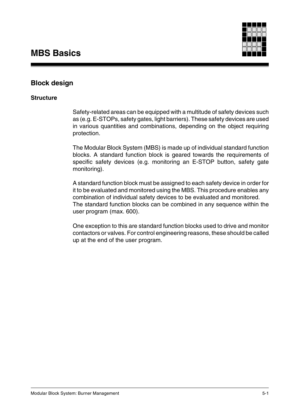 Mbs basics, Block design, Structure | Pilz PSS SB FT, Basic license User Manual | Page 31 / 191