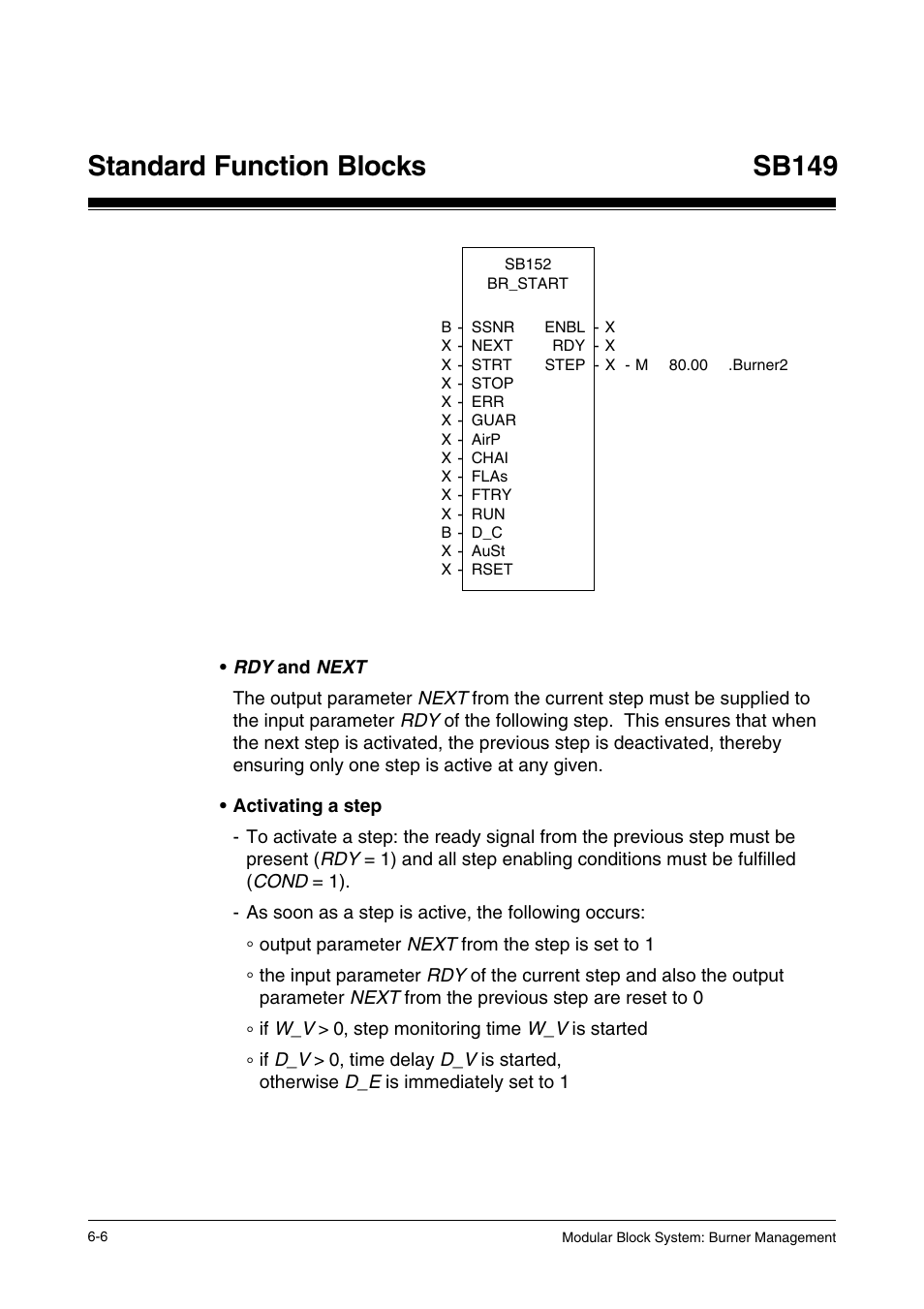 Standard function blocks sb149 | Pilz PSS SB FT, Basic license User Manual | Page 50 / 191