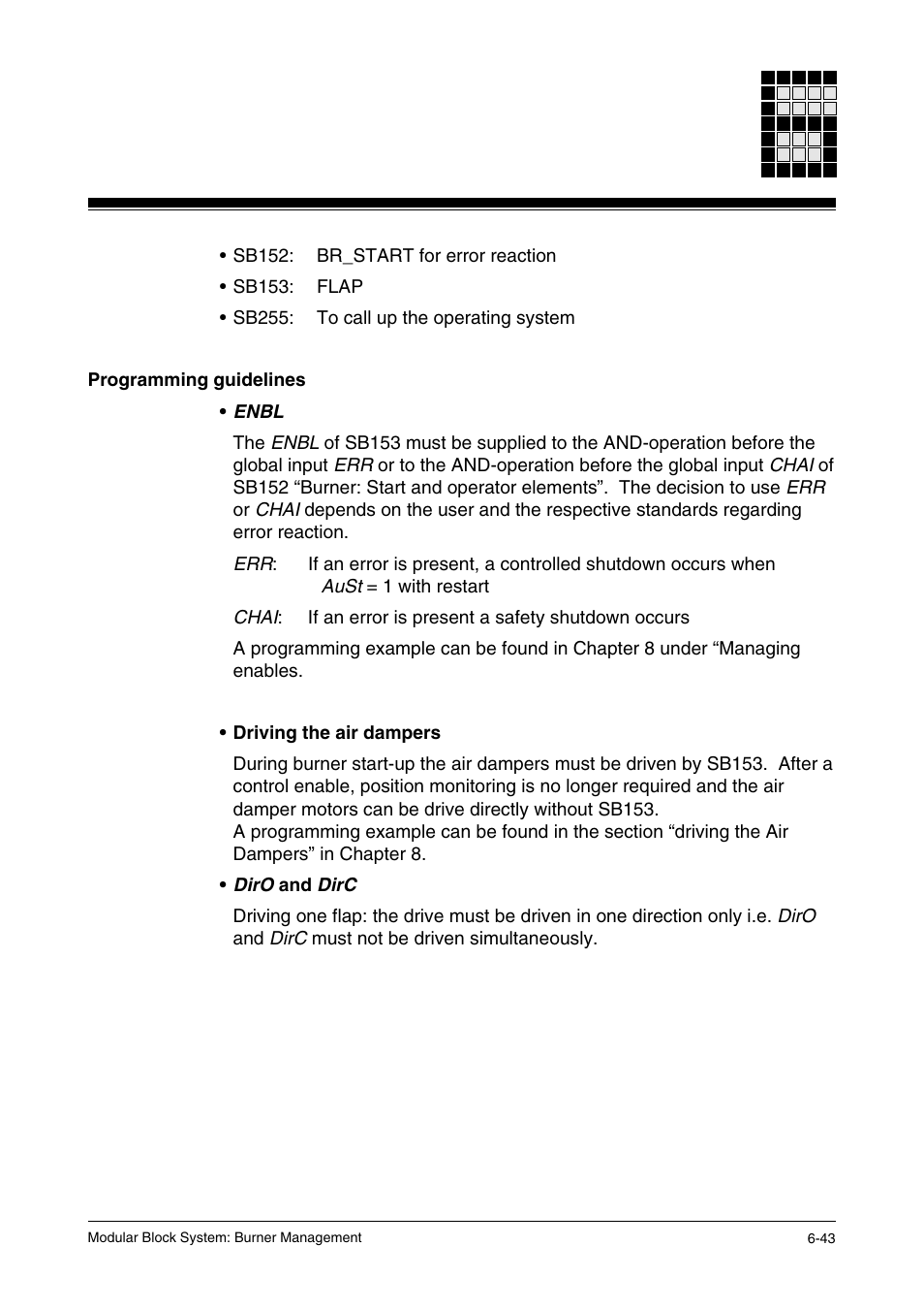 Programming guidelines | Pilz PSS SB FT, Basic license User Manual | Page 87 / 191
