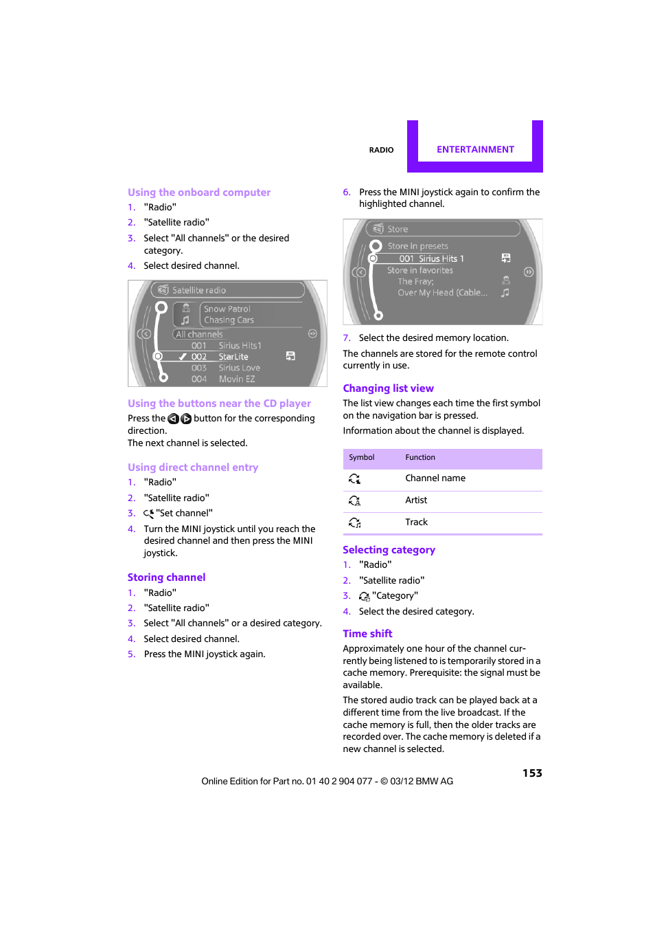 Mini 2012 Coupe Roadster Convertible User Manual | Page 154 / 283