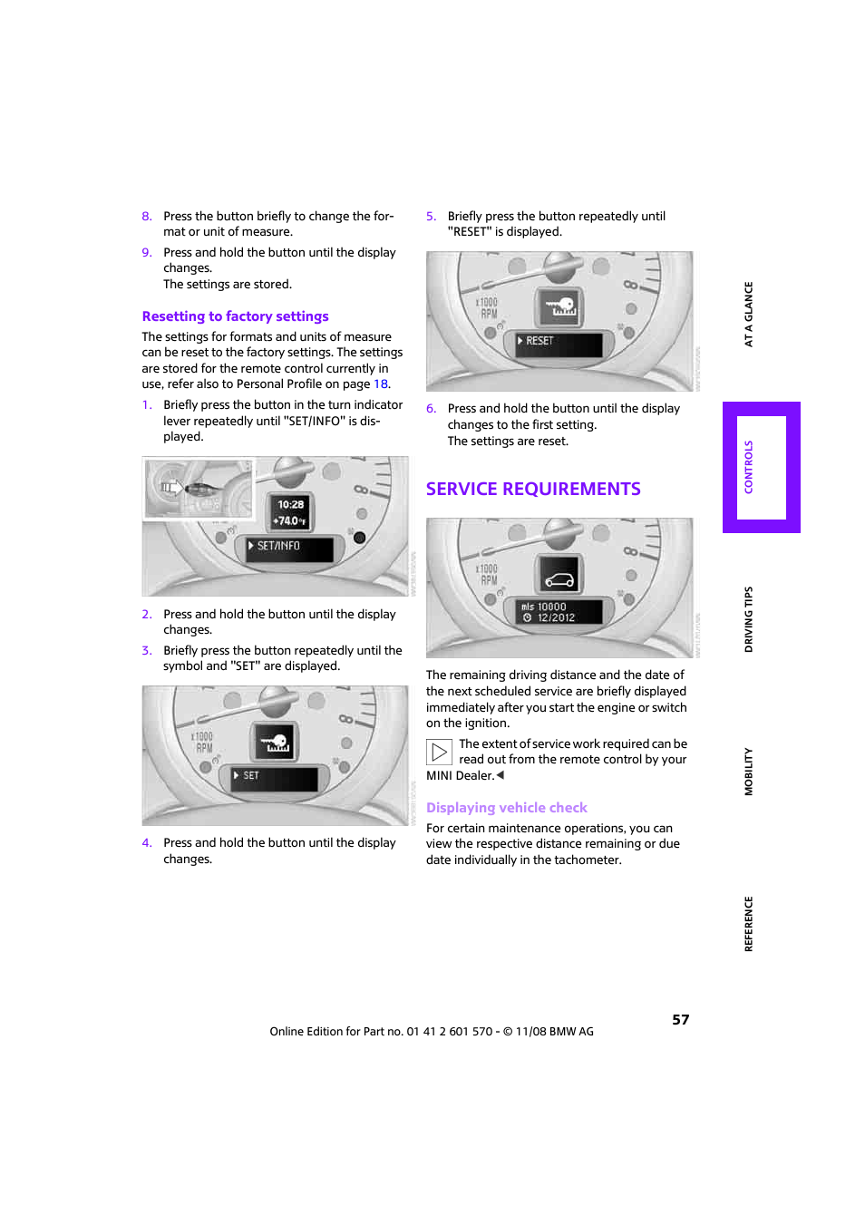 Service requirements | Mini 2009 Cooper Convertible User Manual | Page 59 / 172