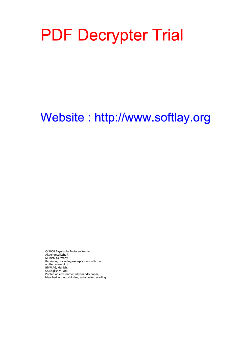 Pdf decrypter trial | Mini 2009 Clubman User Manual | Page 4 / 160