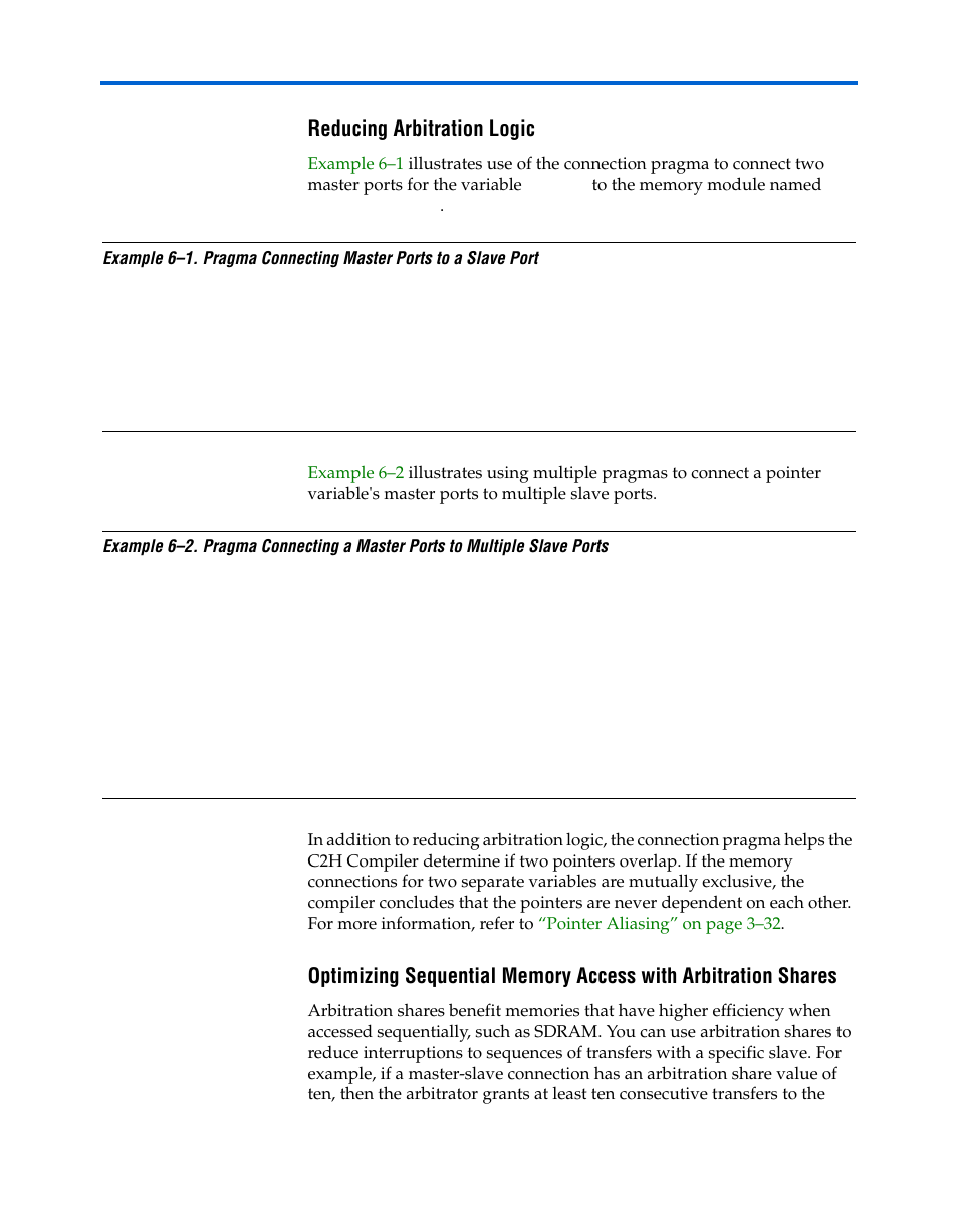 Reducing arbitration logic | Altera Nios II C2H Compiler User Manual | Page 120 / 138