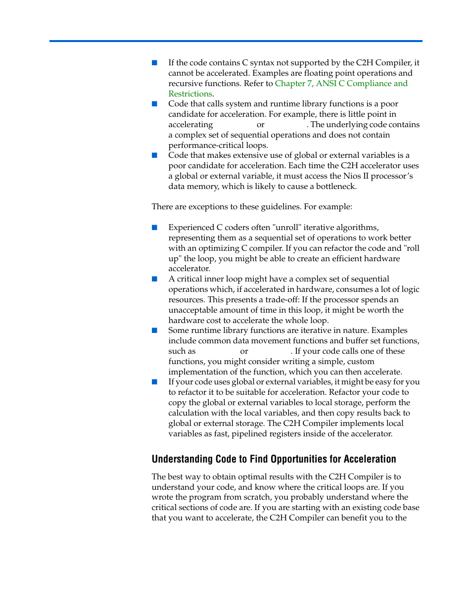 Altera Nios II C2H Compiler User Manual | Page 21 / 138