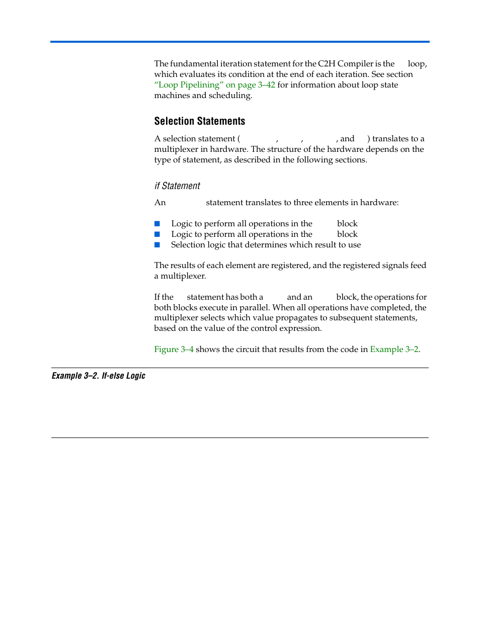 Selection statements, If statement | Altera Nios II C2H Compiler User Manual | Page 46 / 138