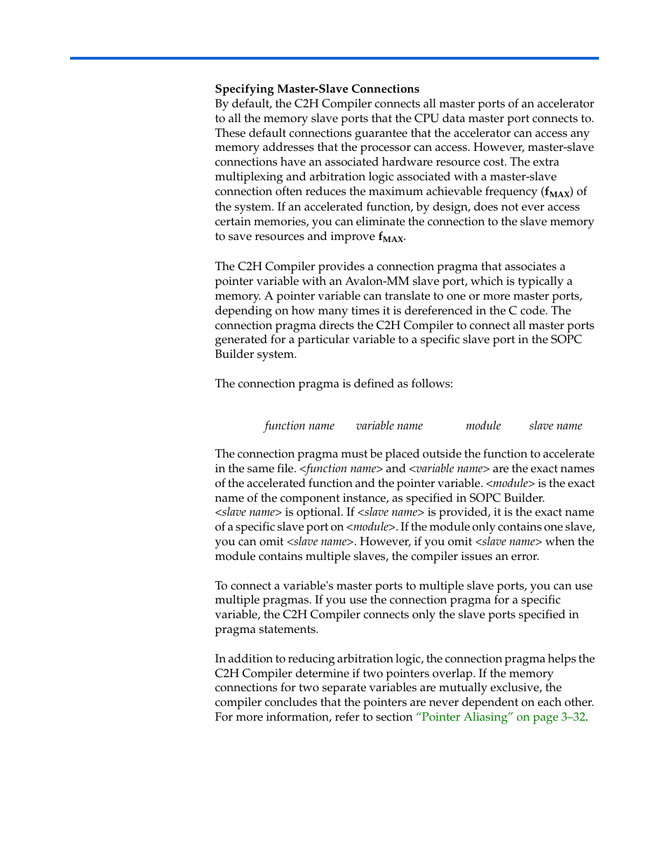 Specifying master-slave connections | Altera Nios II C2H Compiler User Manual | Page 64 / 138