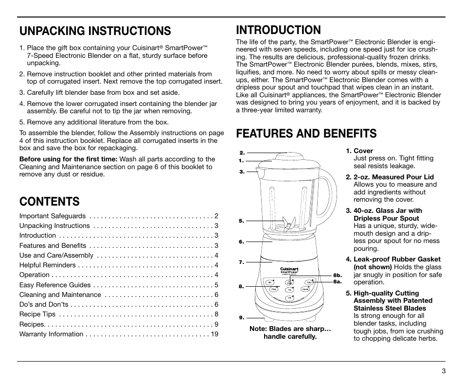 Cuisinart SPB-7 Series User Manual | Page 3 / 41