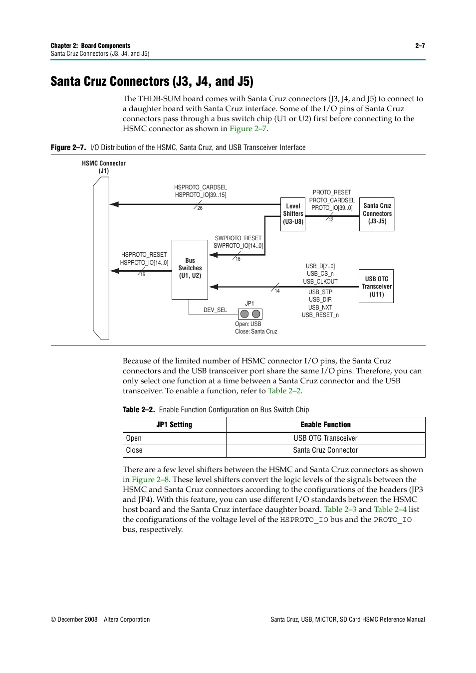 Santa cruz connectors (j3, j4, and j5), Santa cruz connectors (j3, j4, and j5) –7 | Altera Santa Cruz User Manual | Page 13 / 28