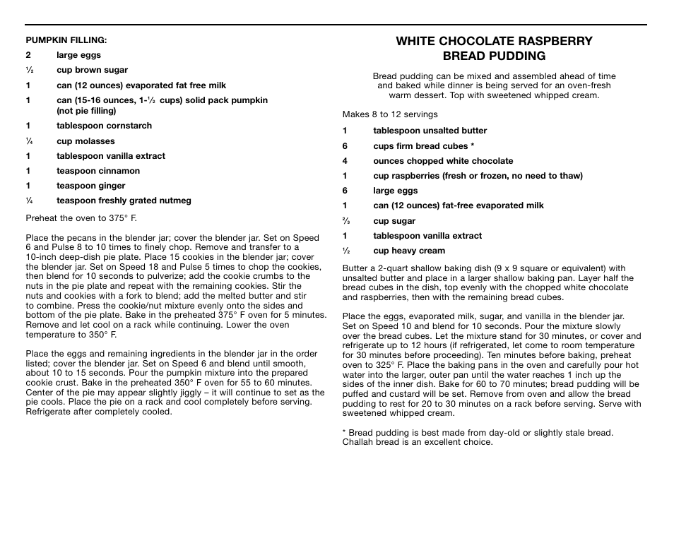 White chocolate raspberry bread pudding | Cuisinart CB-18BKSS User Manual | Page 19 / 24