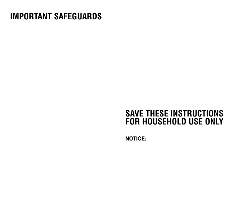 Important safeguards, Save these instructions for household use only, Notice | Cuisinart CB-18BKSS User Manual | Page 2 / 24