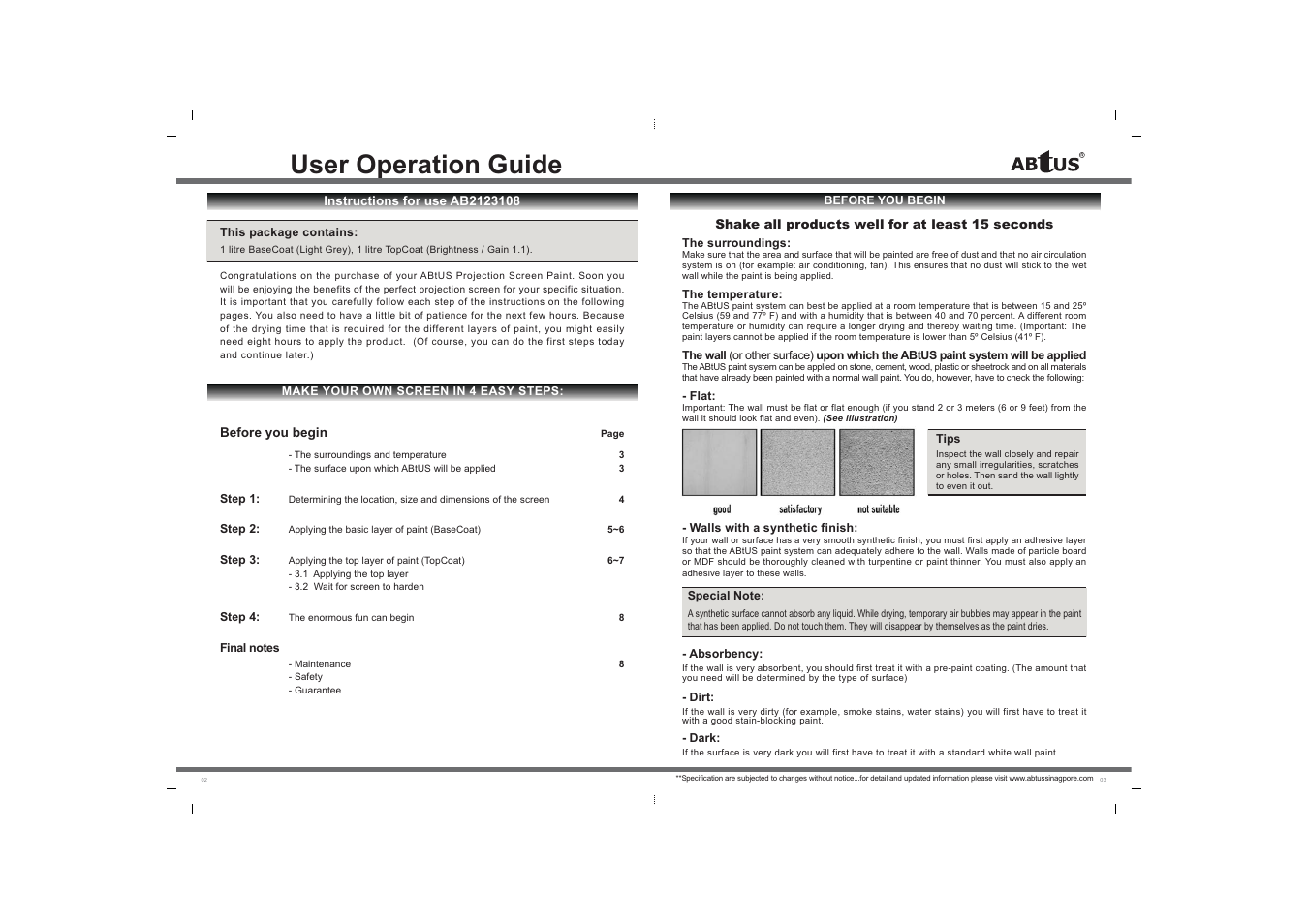 User operation guide | ABtUS AB2123108 User Manual | Page 2 / 4