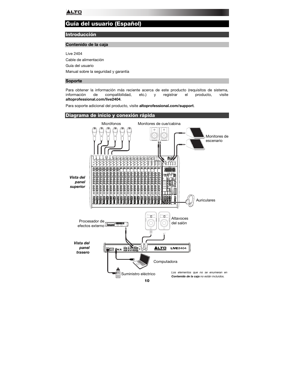 Alto Professional Live 2404 User Manual | Page 10 / 48