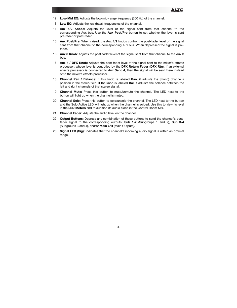 Alto Professional Live 2404 User Manual | Page 5 / 48