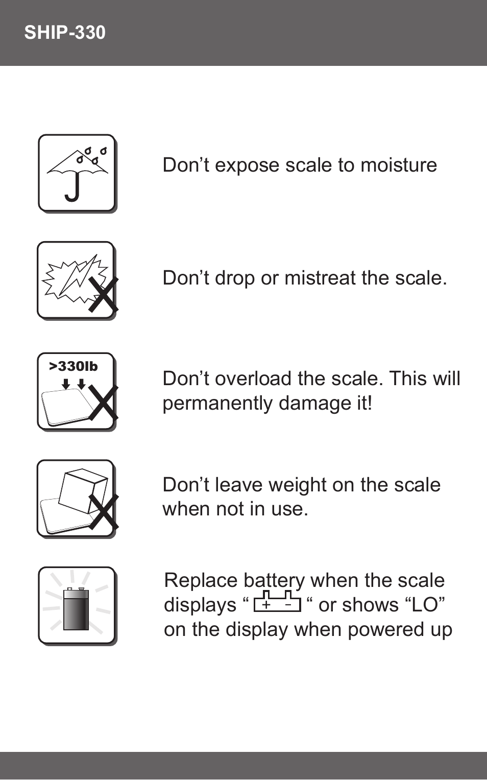 American Weigh Scales (AWS) AMW SHIP-330 User Manual | Page 6 / 6