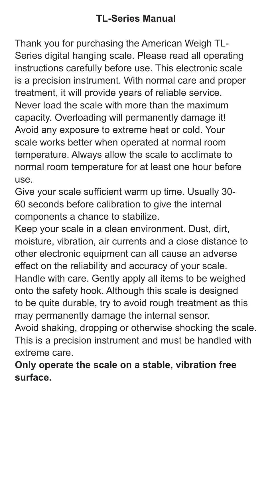 American Weigh Scales (AWS) TL-330 User Manual | Page 2 / 4