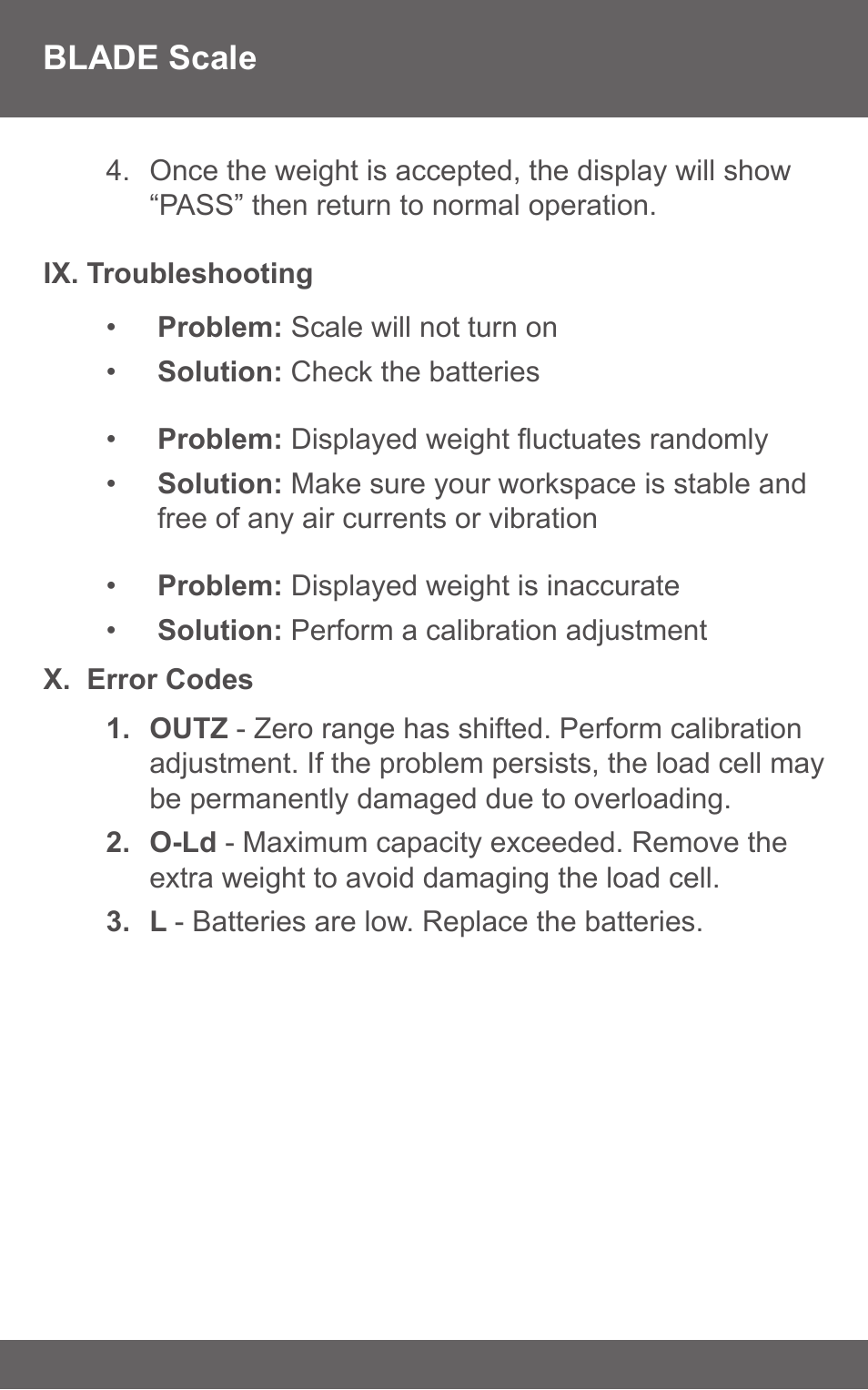 American Weigh Scales (AWS) Blade-650 User Manual | Page 6 / 7