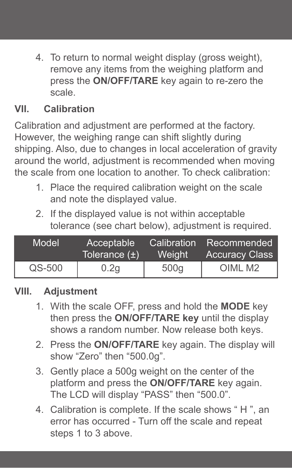 American Weigh Scales (AWS) QS-500 User Manual | Page 5 / 7